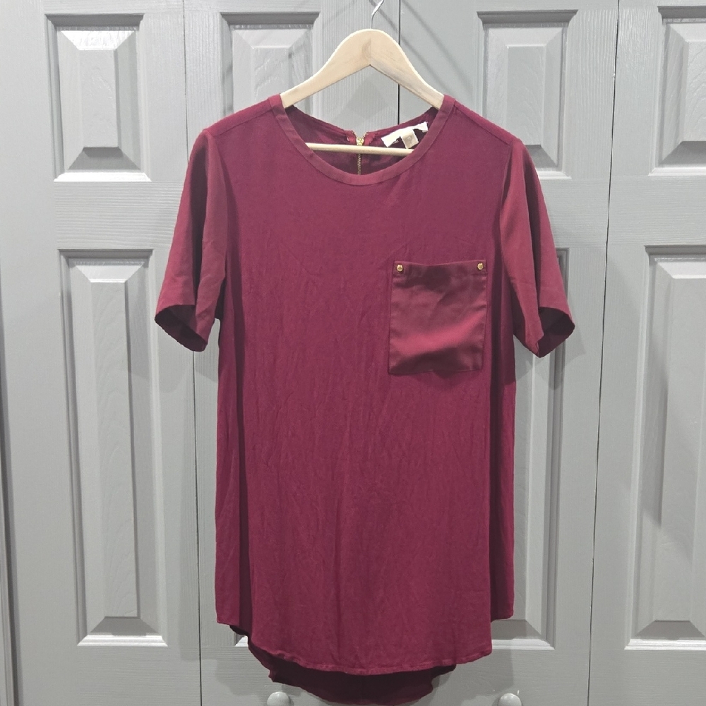Michael Kors Deep Red Crepe Top